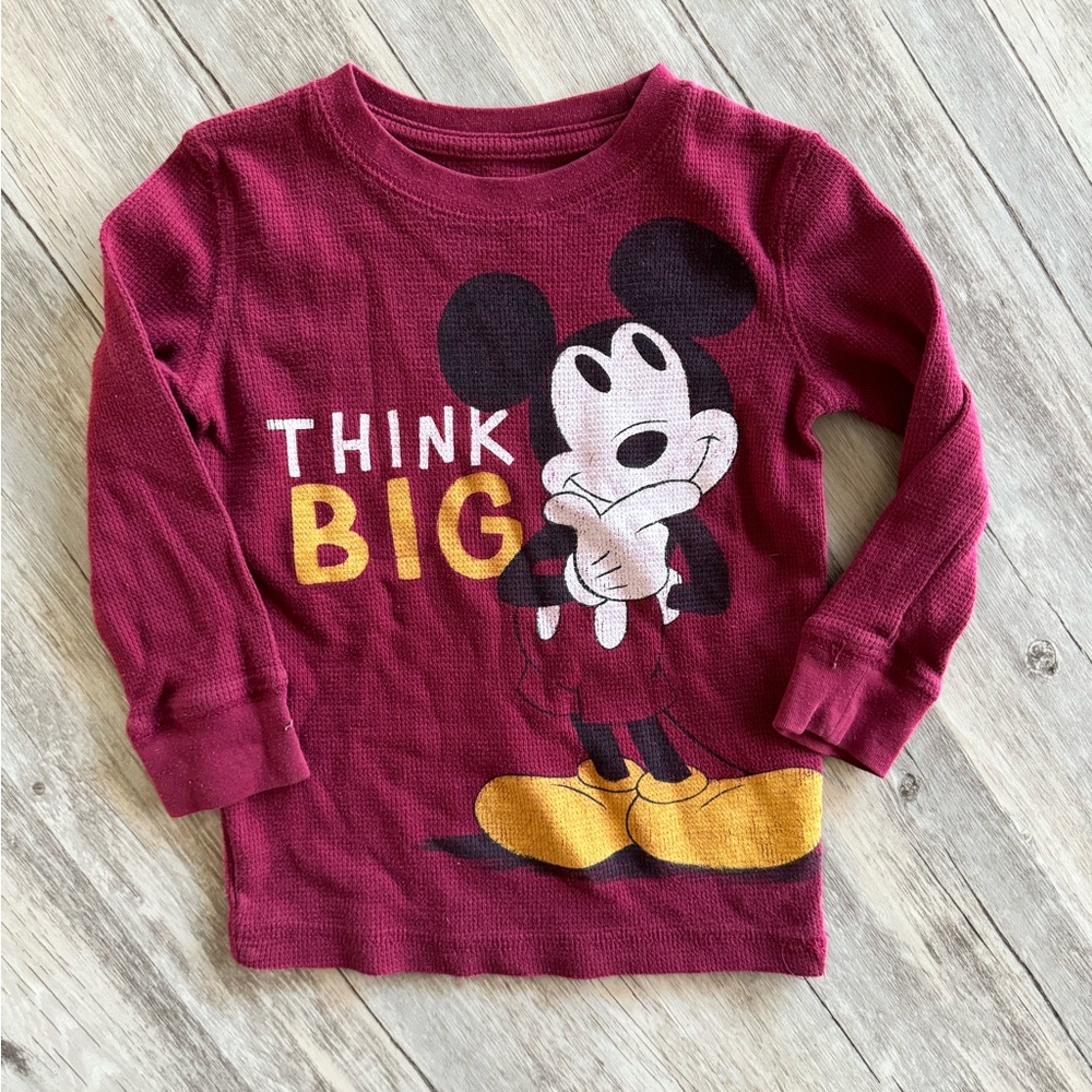 Disney Mickey Mouse Graphic Waffle Long Sleeve Tee